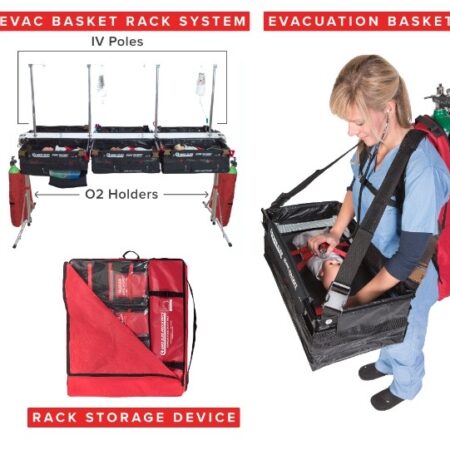 Med Sled NICU Evacuation Basket and Rack System